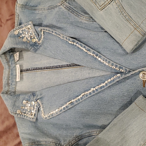Jeanology Collection Jacket W Rhinestones - Picture 7 of 8